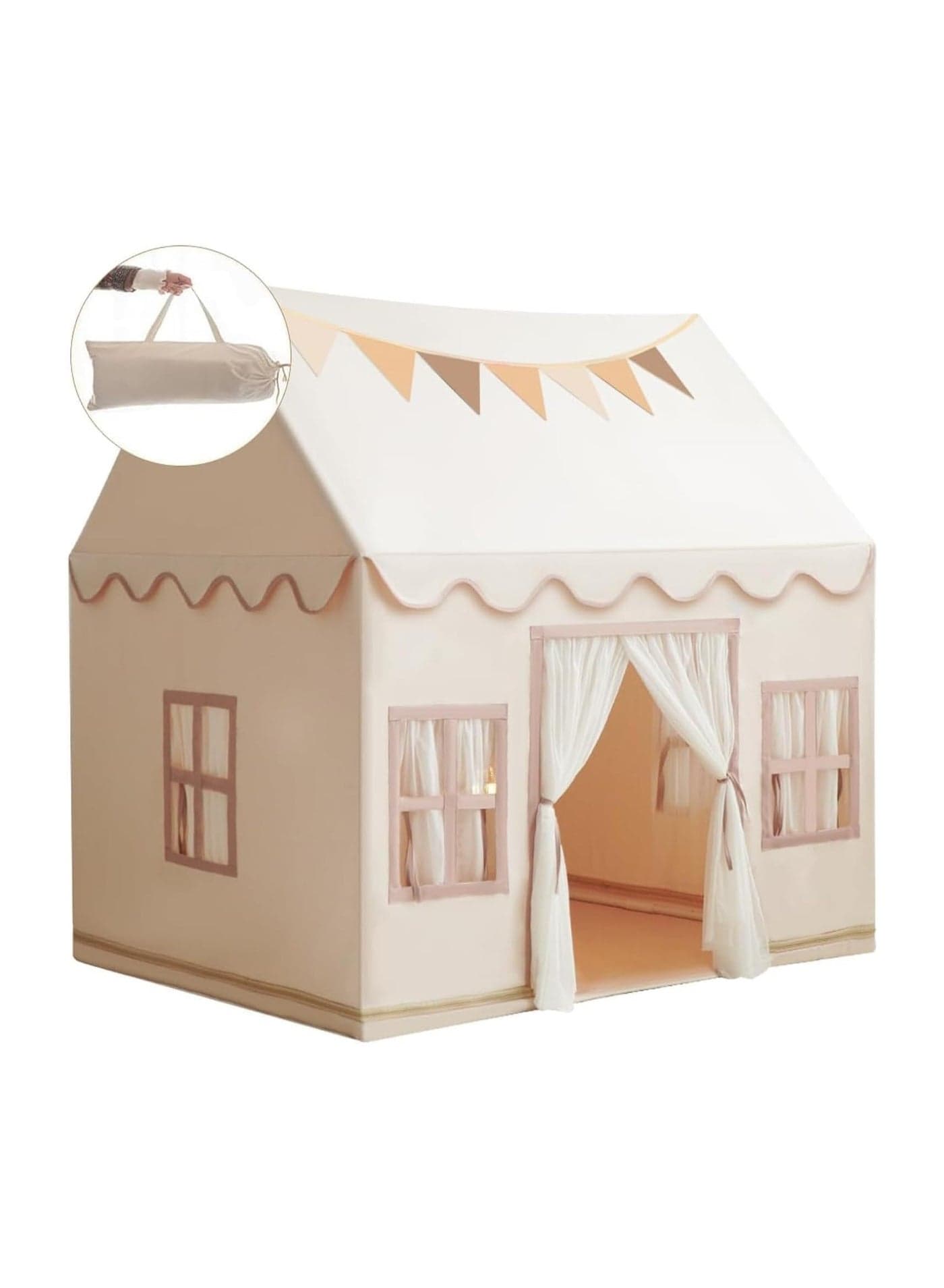 Playhouse Play Tent for Kids-Portable with Padded Mat, Star Lights, Carry Bag, Kids Play Tent Indoor & Outdoor