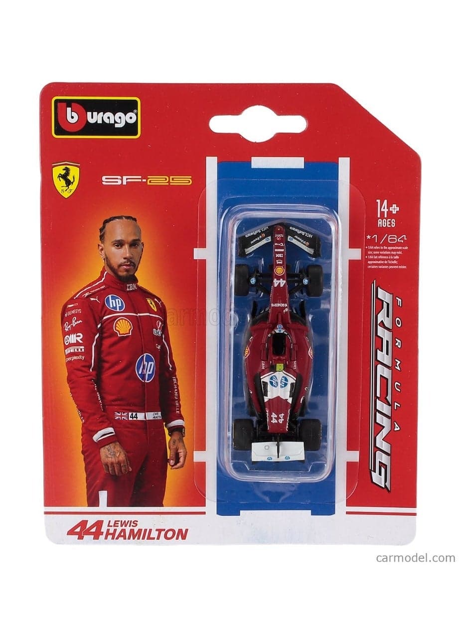 BBurago 1:64 Ferrari Formula (without helmet) - SF-25 (2025 Australian F1 GP) Lewis Hamilton 18-56801 (#44)