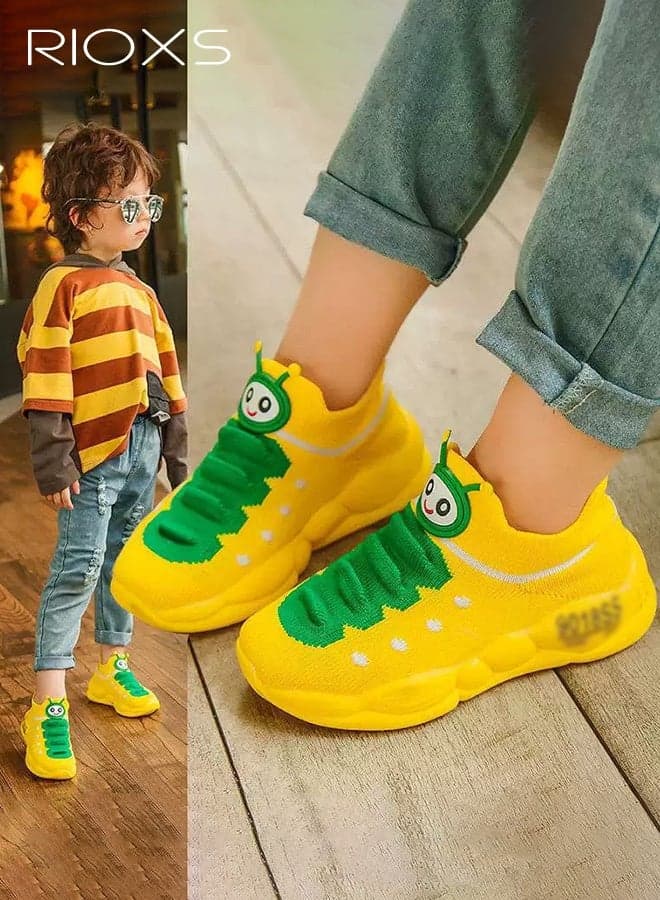 Toddler Trainers, Kids Boys Girls Sneakers, Comfy Soft Sole Sneakers, Breathable Lightweight Athlesiure Shoes, Slip-on Walking Shoes, Cute Caterpillar Sneakers for Kids/ Little Kids, Fashion Casual Sports Shoes, Classic Kids Footwear