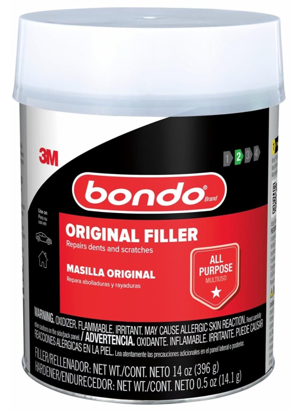 Body Filler Original Formula For Fast Easy Repair & Restoration Of Your Vehicle Filler 396 G Hardener