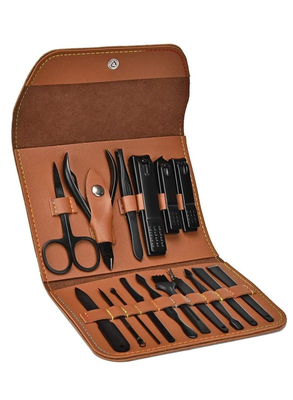 Manicure Set, Professional Stainless Steel Pedicure Nail Clipper Tools Kit with PU Leather Folding Case,Women Men Nail Scissors Nail Cutter Set,16 In 1 Travel Grooming Care Tool Kits