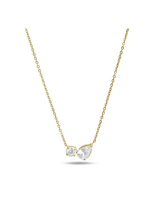 PALMONAS 18k Gold Tone Plated Double Drop Delicacy Gold Chain Necklace
for Women