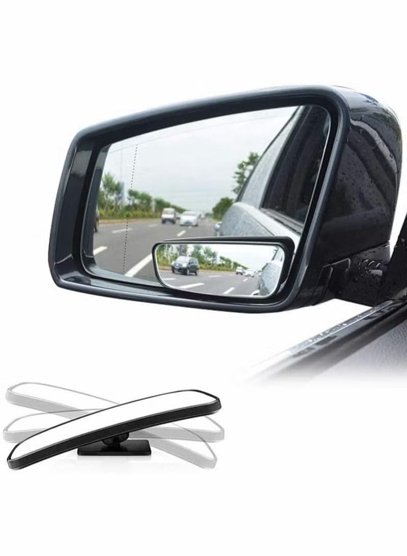 Blind Spot Mirror Rectangular HD Glass Convex Lens Frameless Adjustable Blind Spot Mirror