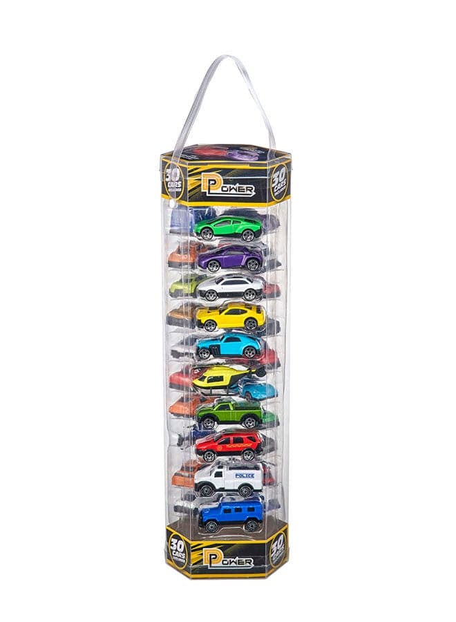 D-Power Diecast Cars Pack: 1:64 Scale Metal Alloy Die-cast Vehicles Collection with Storage Carrying Tub 30-Piece Multicolour | Built with a durable die-cast alloy body, these vehicles are designed, for playtime, ensuring long-lasting excitement for kids of all ages.