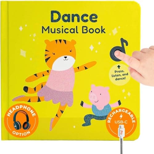Calis Books Dance to Classical Music Book Toddlers 13 Years Old Nursery Rhymes Musical Book Headphone Jack Interactive Baby Sound Book Singing Toy Children Girls Learning Song Toy Toddler Boys