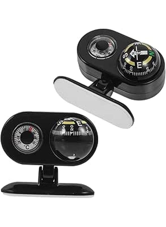 2Pcs Universal Car Compass with Adhesive Mount for Dashboard Truck Marine Outdoor Use