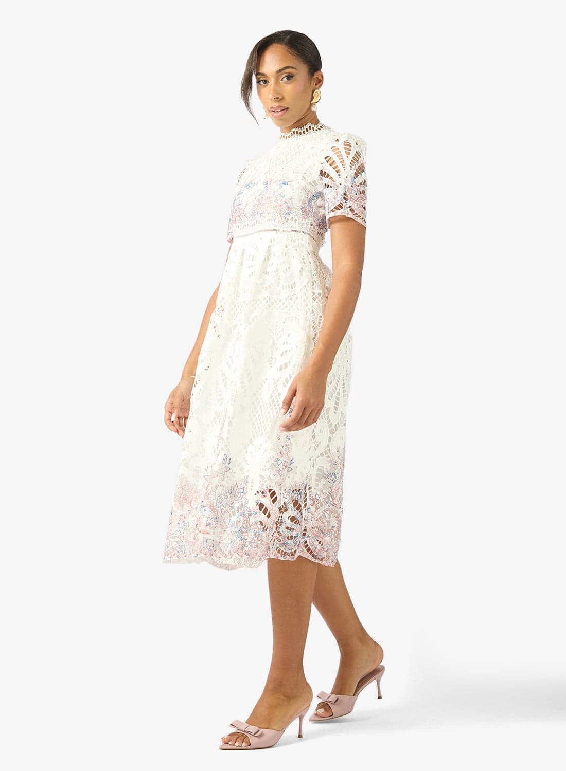 Lace Dress With Floral Print