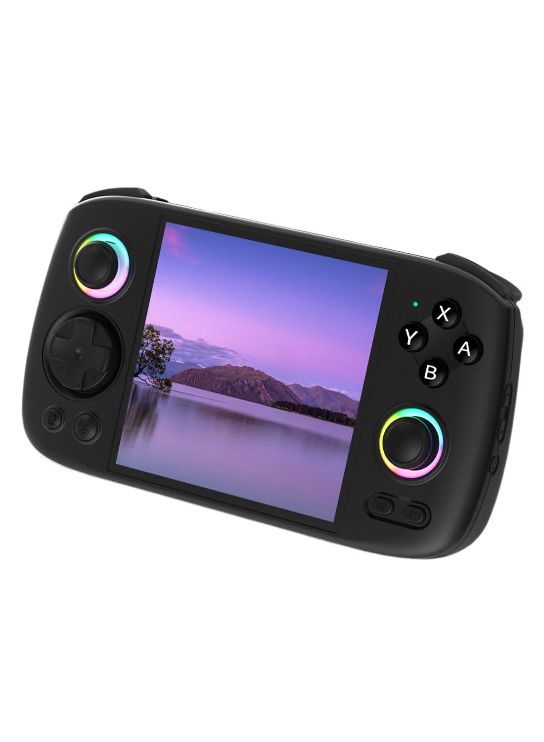 ANBERNIC RG Cube Retro Handheld Game Console 64bit Android 13 Unisoc T820 3.95 Inch IPS Screen Hall Joystick RGB lighting effect (Black)