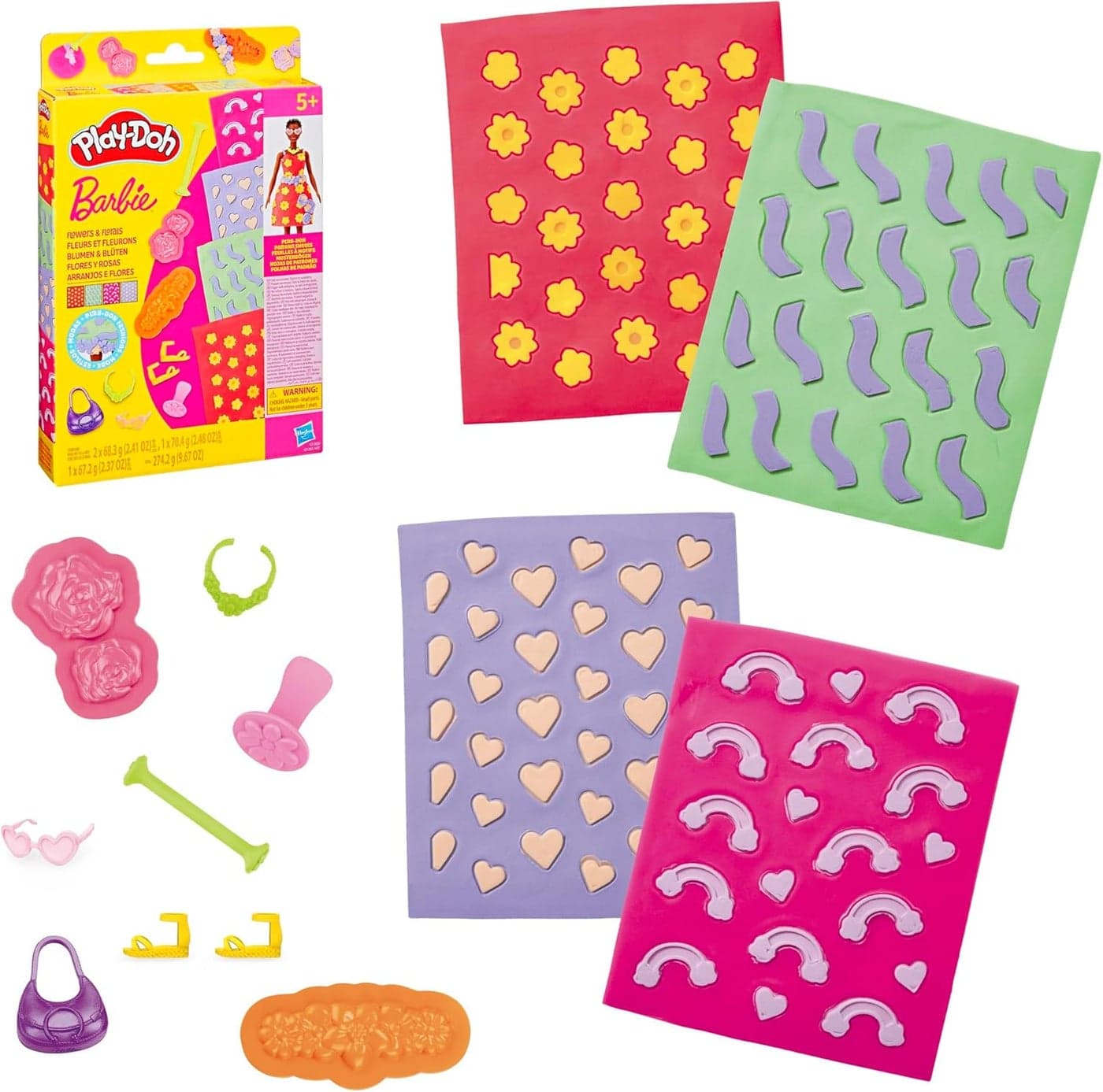0Barbie Flowers and Florals Accessory Pack with 4 Pattern Sheets and 8 Fashion Accessories
