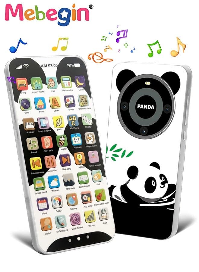 Toddler Smart Phone Toy with 40 Buttons and 10000+ Educational Content, Rechargeable Touchscreen Phone with Music and Soft Lighting, Early Educational Cell Phone for Toddlers, Ideal Gift for Kids Aged 3+, 7.5*15cm