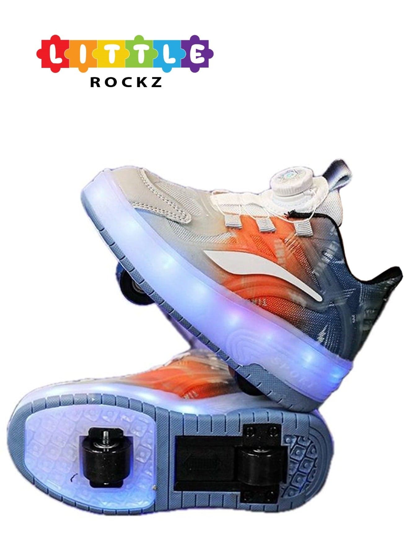Two Wheel LED Flash Light Fashion Shiny Sneaker Skate Heelys Shoes With Lightning Sole