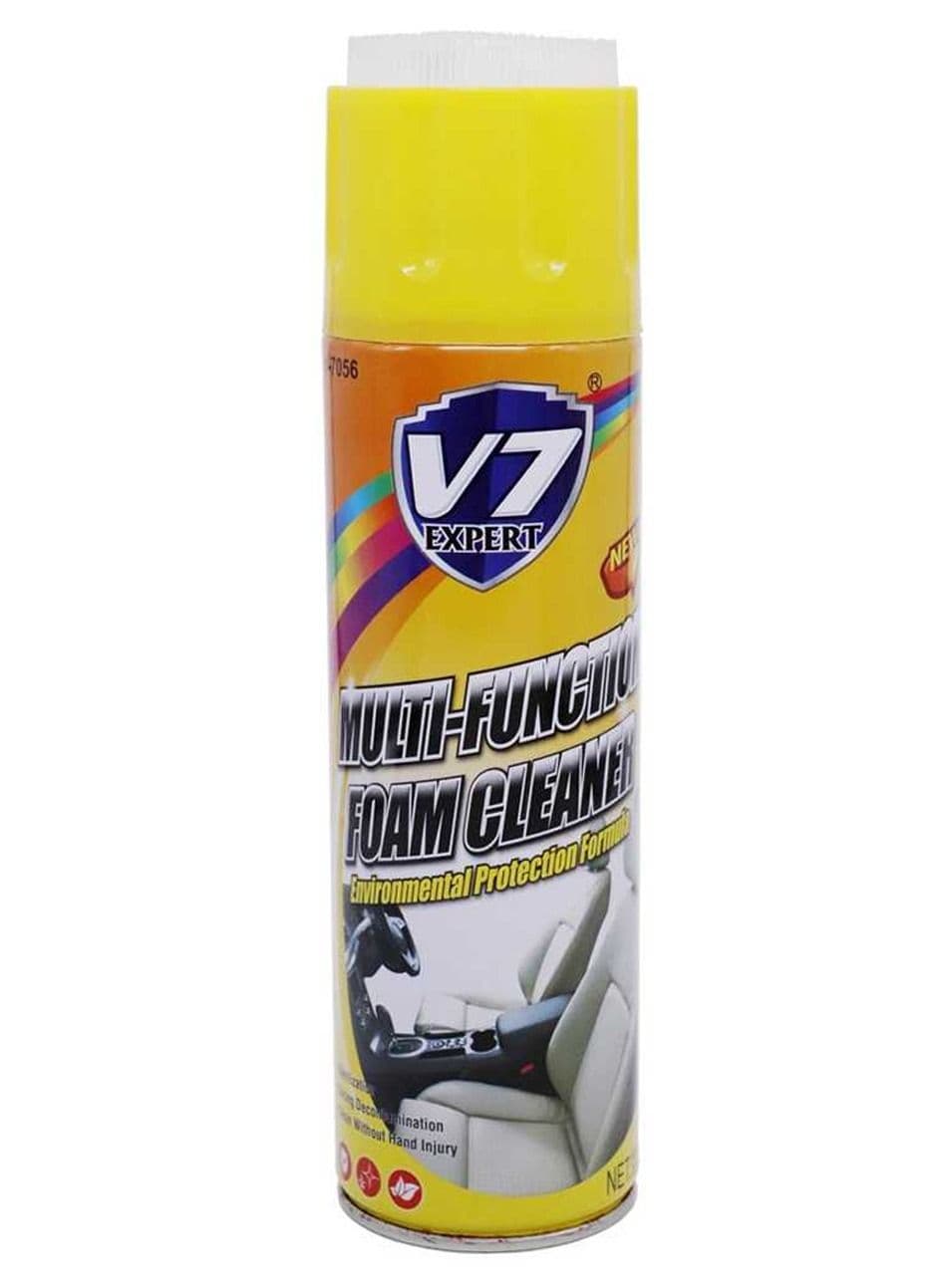 V7 Expert Multi-functional Foam Cleaner No Flushing Car Interior Cleaning Foam Spray Grease-free Leather Foam Cleaner For Car And House For Fabric, Canvas, PVC, Glass, Vinyl, Rubber, Metal 650ML