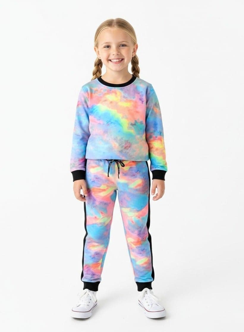Neon Glow Tie-Dye 2 piece Set for Girls