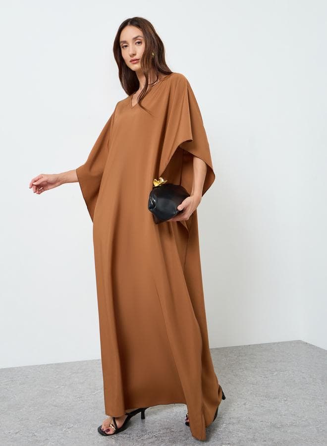 Women V Neck Maxi Kaftan Dress