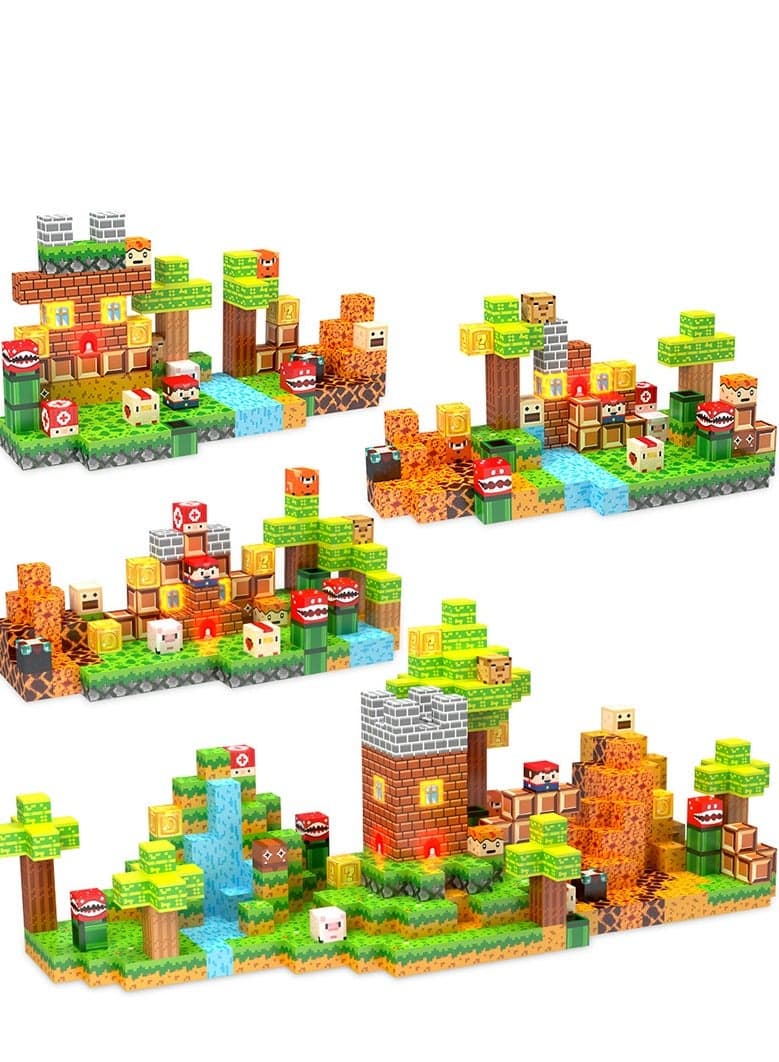 Kids Magnetic Building Blocks, 137pcs STEM Construction Cube Toys, Magnet Stacking Blocks, Montessori Sensory Toys, Birthday Gifts for Kid Ages 3+