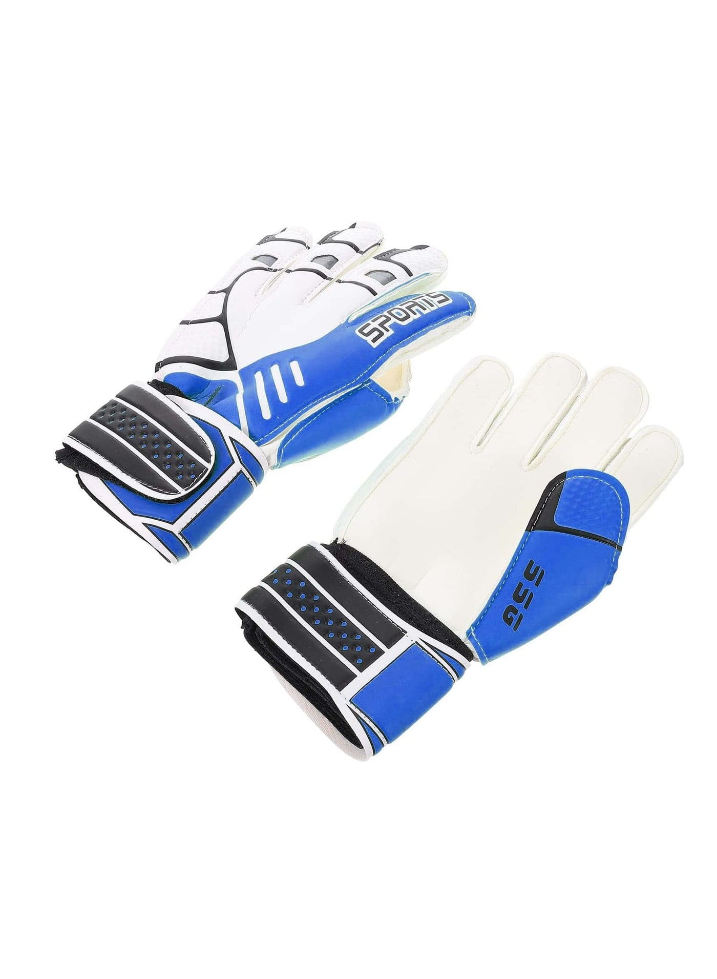 Children Football Gloves, Kids Youth Football Soccer Goalkeeper Goalie Training Gloves Gear with Strong Grips Palms, Soccer Goalie Goalkeeper Gloves for Kids Boys Children (6# Blue)