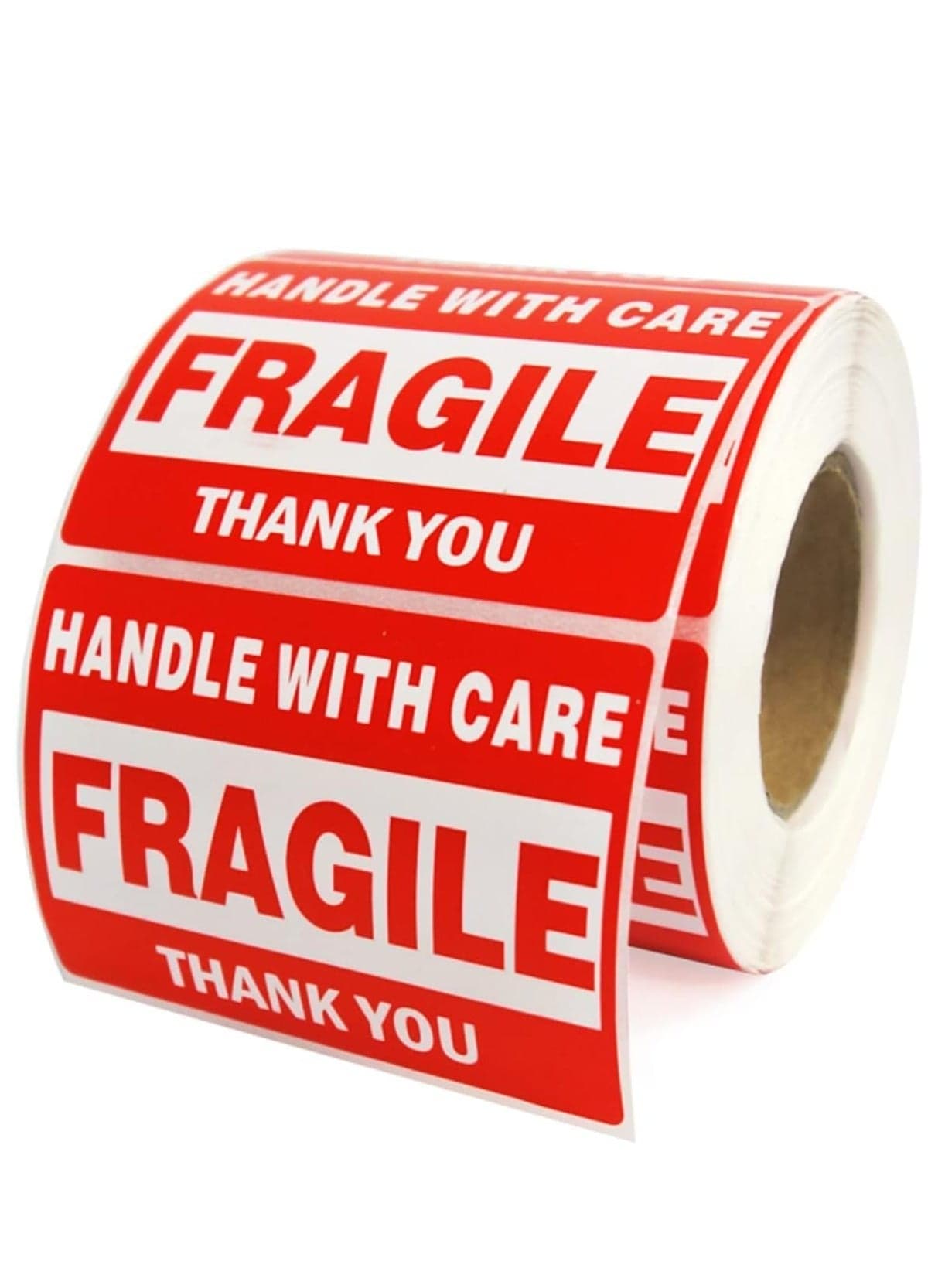 500pcs Red Fragile Warning Stickers 3 x 2 inch, Handle With Care Thank You Strong Self Adhesive Labels for Safe Shipping Packing of Goods with Clear Large Font Text (1 Roll)