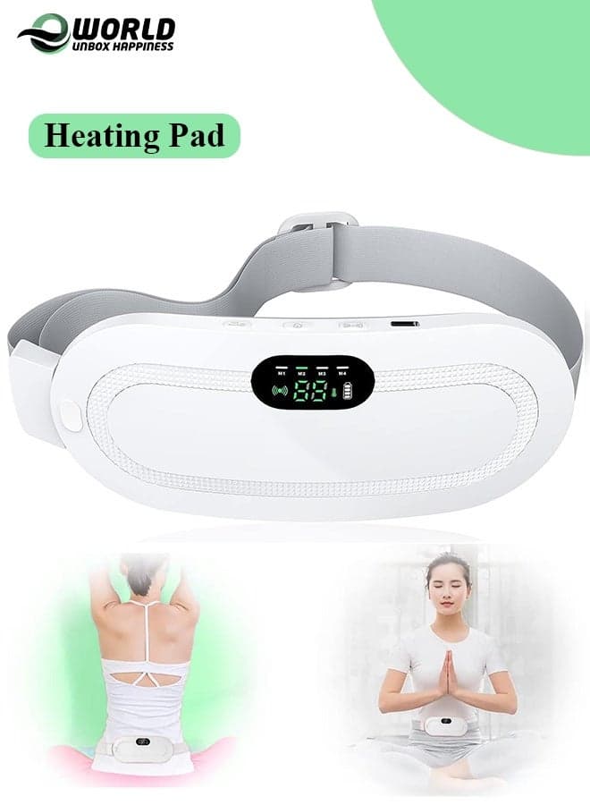 Portable Menstrual Heating Pad for Cramps Relief – Wearable USB Rechargeable Belt with 3 Heat Levels & Vibration Modes – Wireless Period Pain Relief for Women & Girls