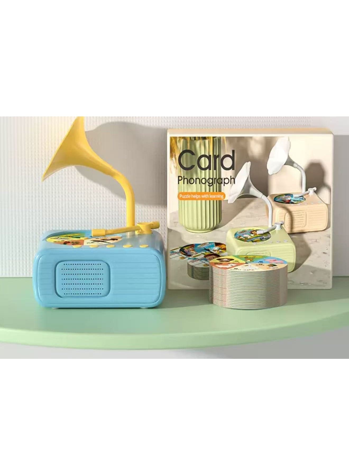 Children'S Phonograph With 96 Audio Cards + 8 Recording Cards, Early Education Story Machine, Educational Record Player, Music Box, Suitable For Children Aged 3 And Up, A Gift For Both Boys And Girls.