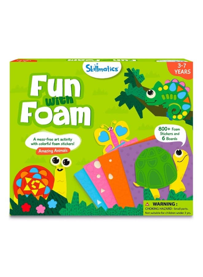 Fun with Foam Animals, No Mess Felt Sticker Art for Kids, 3D Foam Stickers, DIY Craft Kits, Gifts for Boys & Girls Ages 3, 4, 5, 6, 7