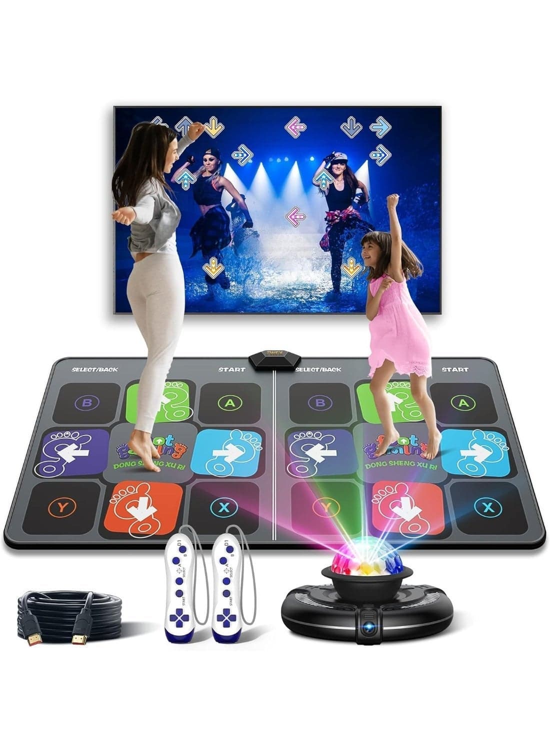 YOUWE7 Dance Mat for Adults and Kids, Double User Wireless Dance Pad Game for TV, Plug and Play Electronic Dance Mats with Smart Camera, Exercise Dancing Mat for Family Games, Xmas Birthday Gifts