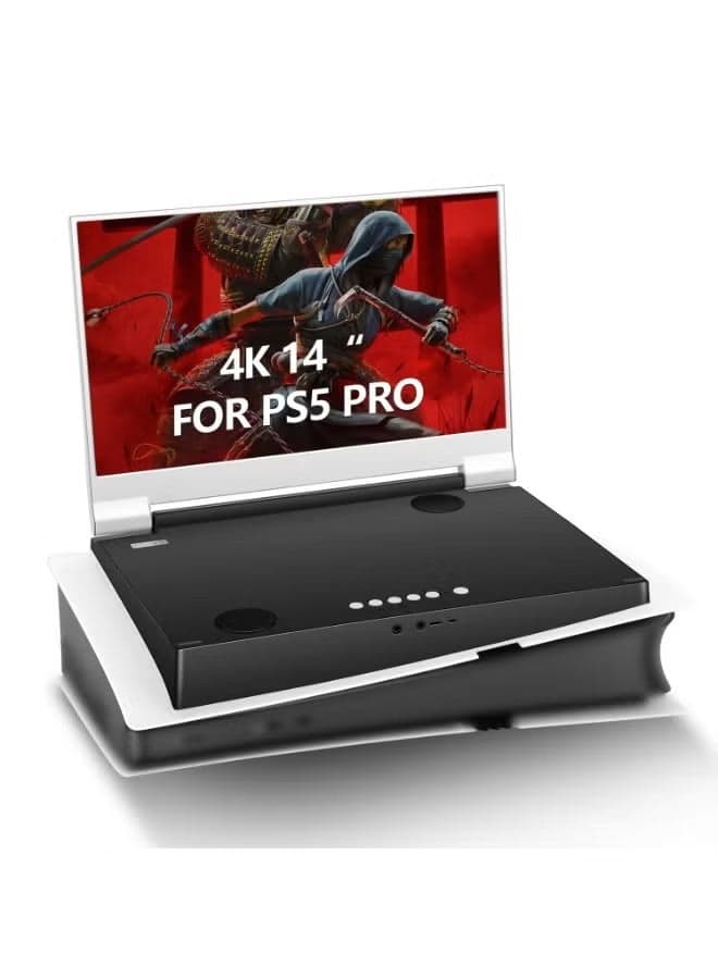 G-STORY 14" Inch IPS 4k 60Hz Portable Monitor Gaming Display Integrated with PS5 pro(not Included) 3840×2160 with 2 HDMI Ports,FreeSync,Built-in 2 of Multimedia Stereo Speaker