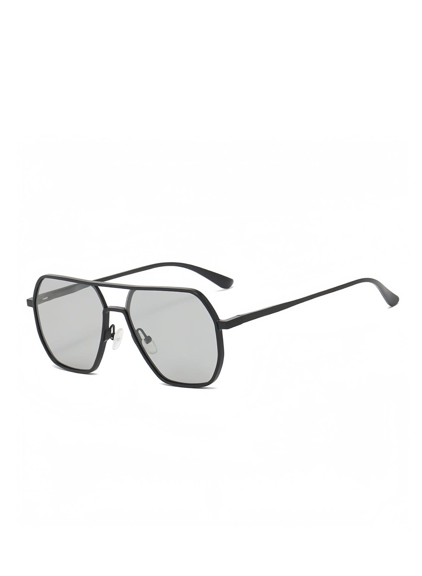 Men's Polarized Square Sunglasses, UV400 Protection Sun Glasses with Aluminum Magnesium Alloy Frame, Color Changing Glasses for Men Driving, Fishing, Golfing, Traveling, Gradient Grey Lens