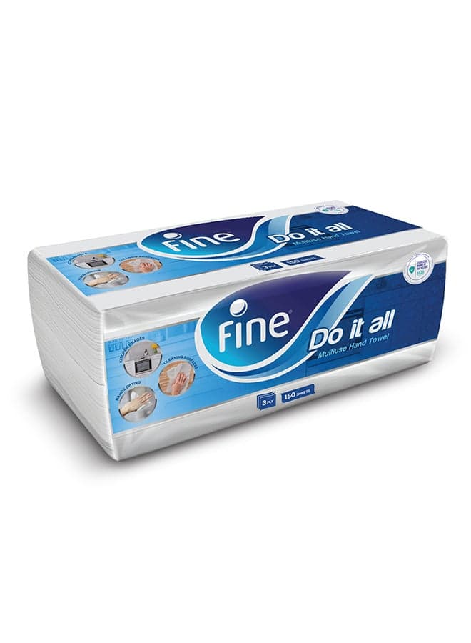 Kitchen Towel 150 Sheets 2 Ply Pack of 1 Roll White