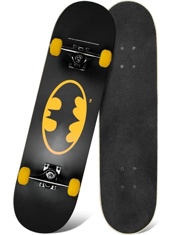 Spartan Batman Begins Skateboard for Kids and Teens | 31" 9-Ply Maple Wood Deck | 5" PP Trucks | 50x30mm PVC Wheels | ABEC 5 Carbon Steel Bearings | Supports Up to 50KG | SP-1011