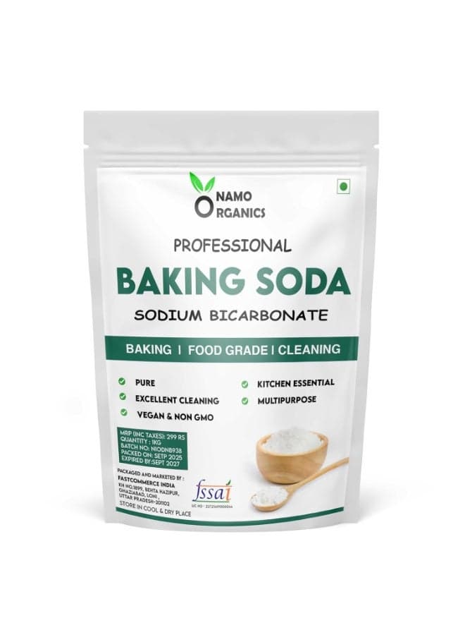 Pure Baking Soda - 1 Kg - Food Grade Sodium Bicarbonate, Perfect for Baking | Cooking | Cleaning - Triple Refined