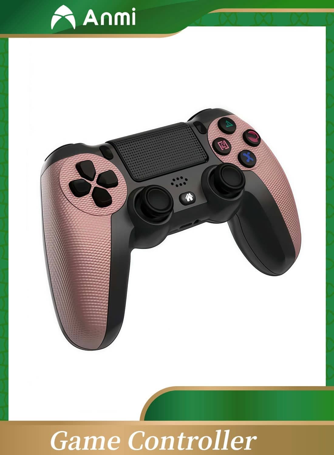 Wireless Controller Compatible with PS4/PS4 Slim/PS4 pro/PC with USB Charge Cable with Dual Vibration, Clickable Touchpad (Rose gold)