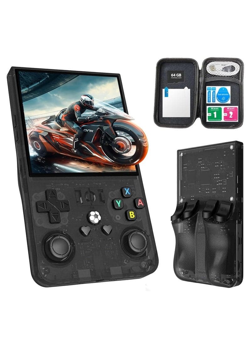 R36MAX Upgraded Retro Gaming Console – 4.0-Inch IPS Screen, Linux System with Professional RK3326 Gaming Chip, Built-in 18,000+ Games, 4000mAh Large Battery, Portable Retro Handheld Game Console, Elegant Black