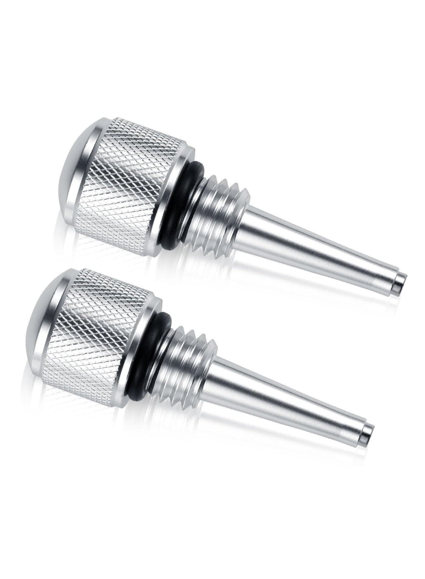 2 Pcs Magnetic Oil Dipstick for Inverter Generators, Aluminum Magnetic Dipstick Replacement with O Ring, Silver