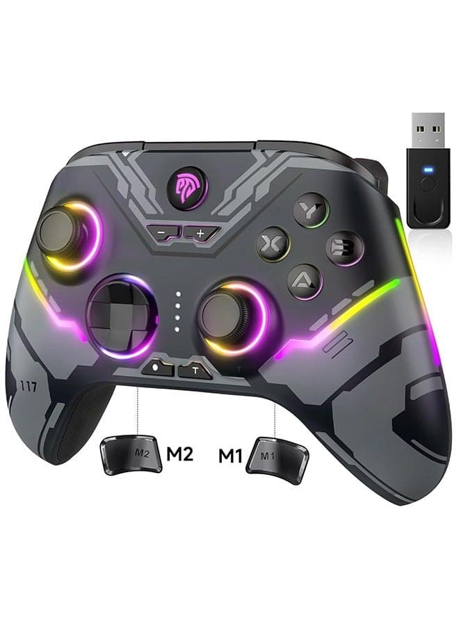 X15 PC Gaming Controller,Wireless PC Gamepad Bluetooth Joystick Controller for PC Windows, Nintendo Switch, Android/iOS,RGB,Hall Effect