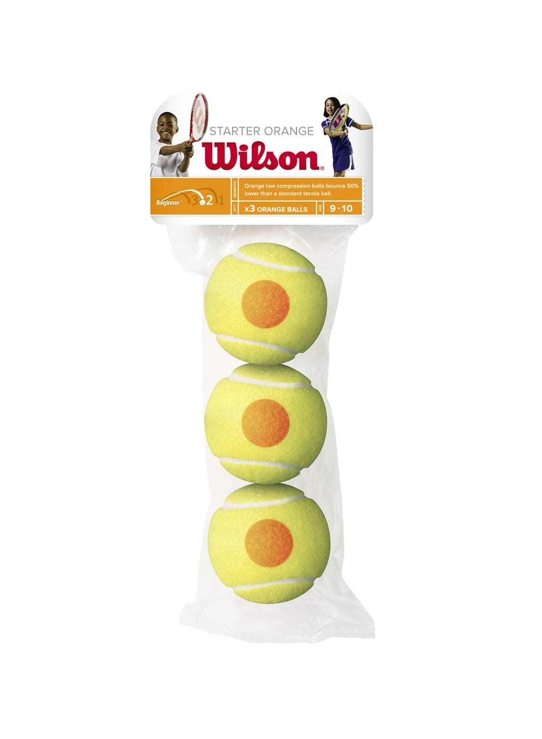 Starter Yellow/ Orange Tennis Balls For Junior - 3 Ball Pack