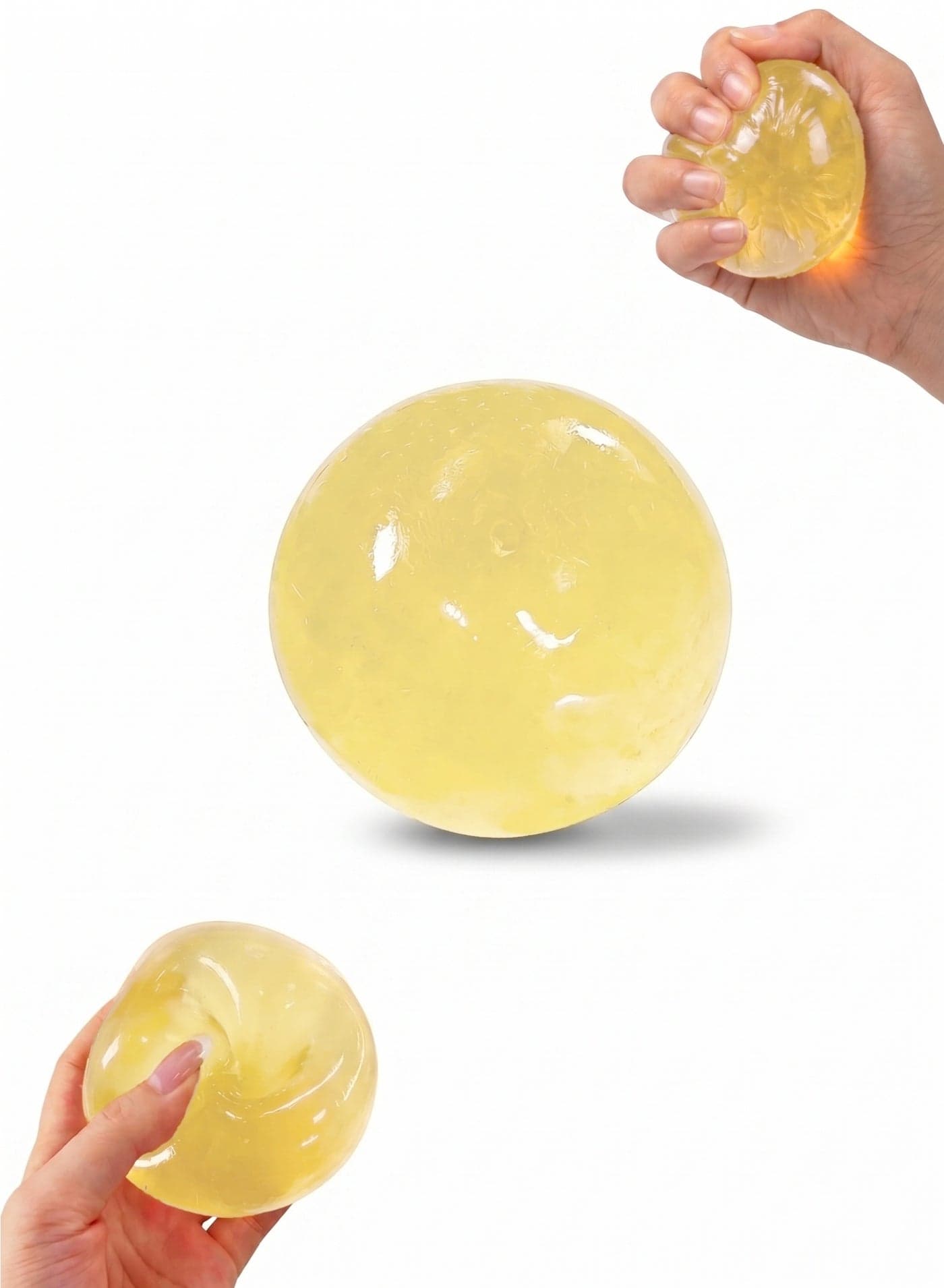 Coconut Oil Squishy Ball 6cm Handmade Squeeze Toy – Non-Sticky Glutinous Stress Relief Fidget Ball for Adults & Kids | Translucent All-Natural Gel Look Squeeze Ball | Unique Birthday Gift, Office Party Favor & Desk Accessory