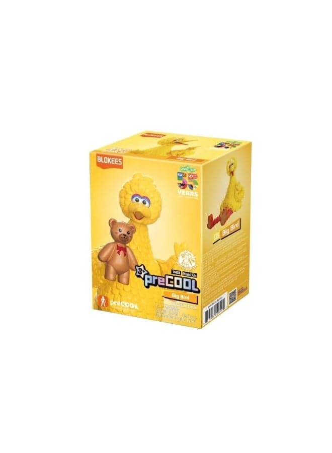 Blokees | Sesame Street Big Bird Action Figure | PreCool Model Kit | Collectible Buildable Toy with Teddy Bear Accessory | Ages 3+