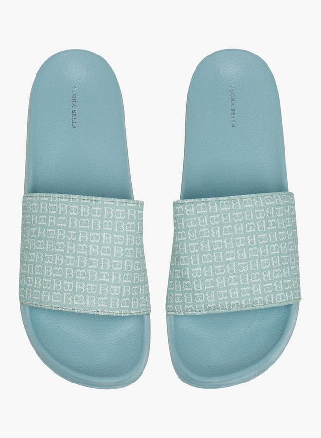 Flora Bella Women Monogram Floral Print Slides