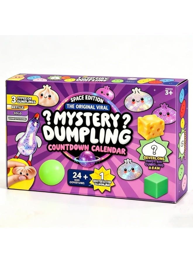 24 Days Mystery Dumpling Countdown Calendar, Squeeze Sensory Fidget Toy Set, Advent Calendar with Cute Squishy Toys for Kids 3+, Perfect Party & Holiday Gift