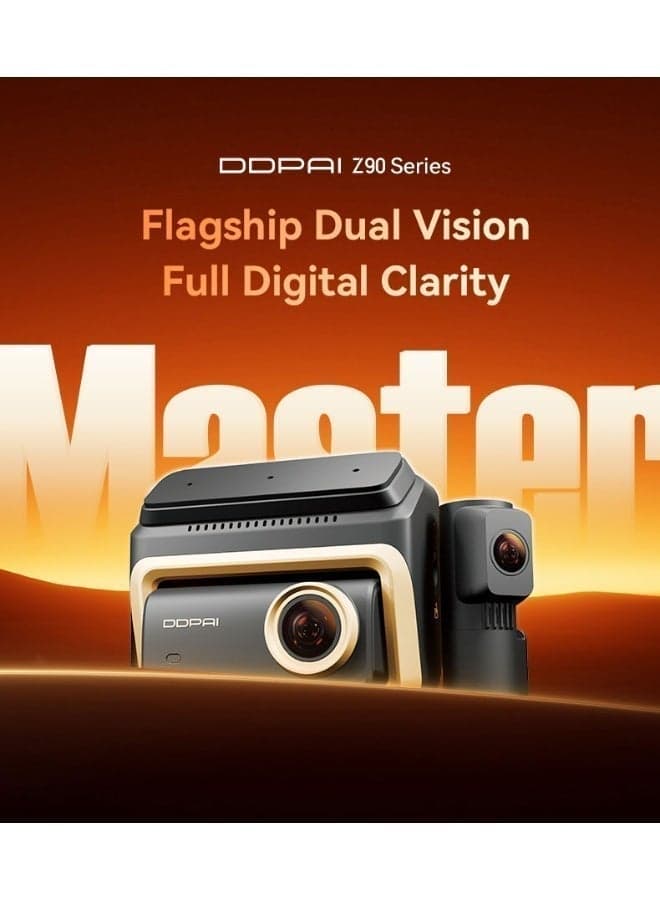 DDPAI Z90 Master Dual Dash Cam 4K + 4K | Dual Sony STARVIS 2 IMX678 | 64GB eMMC | 4G Supported | GPS | 5GHz WiFi | ADAS 2.0 | Supercapacitor | 24/7 Parking Mode