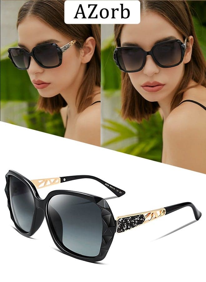 Sunglasses Women Butterfly Artistic Frame Diamond Decoration Sun Glasses for Women UV400 Protection Polarized Ladies Fashion Sunglass High Quality Women's Sunglasses Black