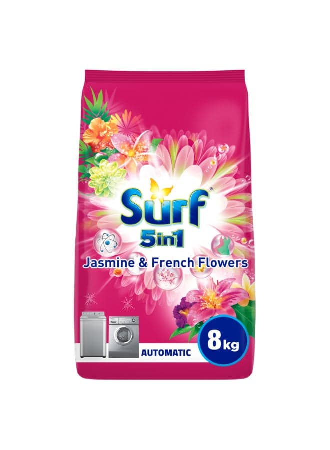 Surf Fabric Solution Wash Washing Powder, Automatic Jasmine & French Flowers, 8 KG
