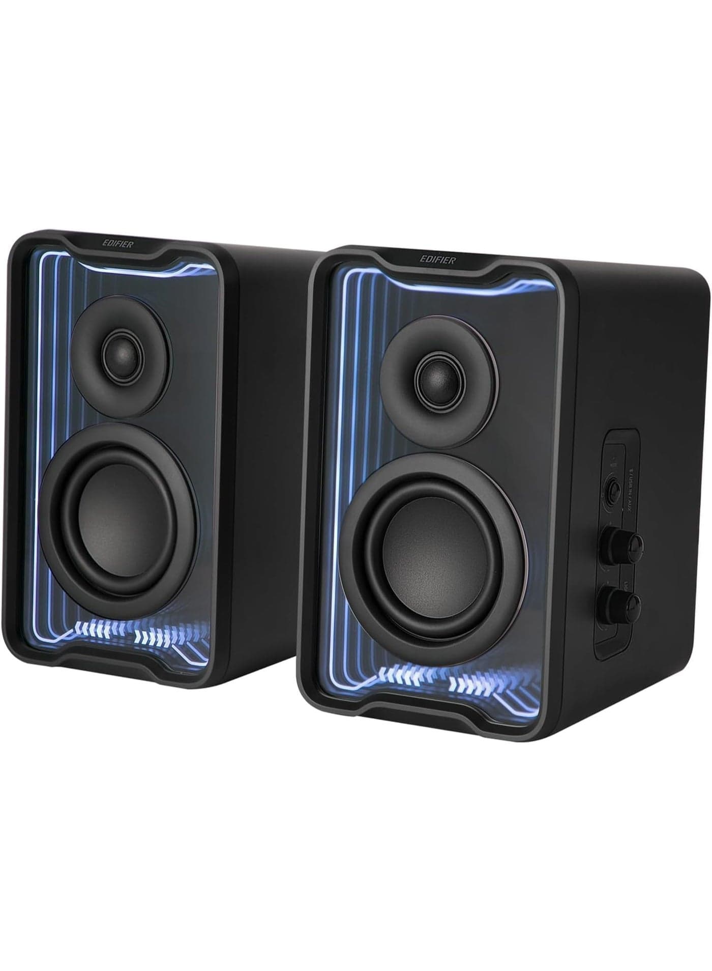 Edifier QR30 2.0 Desktop Active Speaker, Compact Bluetooth V5.4 Computer Speakers, Wireless Bookshelf Speaker, 30W (RMS), 3.5mm AUX & USB-A Wired Input, Dynamic Light Effects, App Control, Black