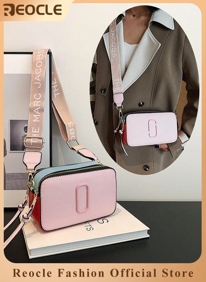 Women's Crossbody Bag Shoulder Bag with Adjustable Wide Strap Square Camera Crossbody Purse HandBag Simple Trendy Small Shoulder Bag