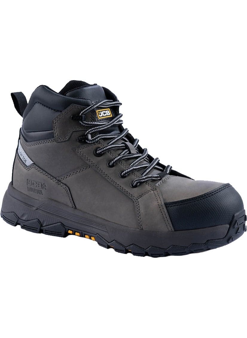 Rugged 6" Safety Boots for Men JCB-005C | Alloy Toe – Oil, Heat & Slip Resistant, ASTM F2413-18 Certified, EH – Grey Black