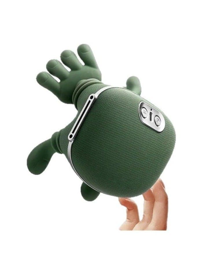 Portable 4D Deep Kneading Heated Neck & Shoulder Massager with Human Hand Simulation, Cordless Rechargeable Shiatsu Deep Tissue Massage for Back, Arms, Legs & Calves, Soft Silicone Heads, Pain Relief & Muscle Relaxation, Olive Green