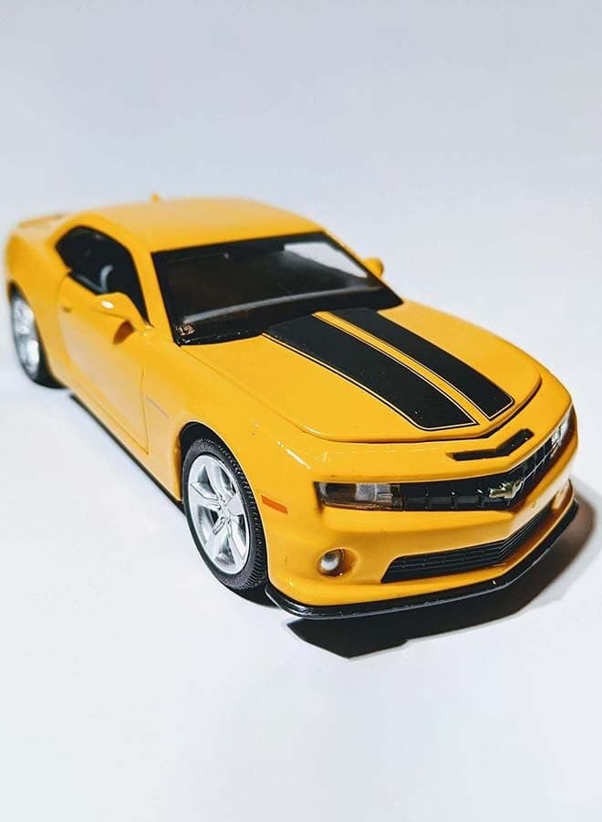 D-Power Chevrolet Camaro SS Yellow| DieCast Replica, Ultimate Collector's Item, American Muscle Cars | Toy Vehicles, Metal Toy Car Model Pull Back Collection | Size 1:32, For Kids 3+