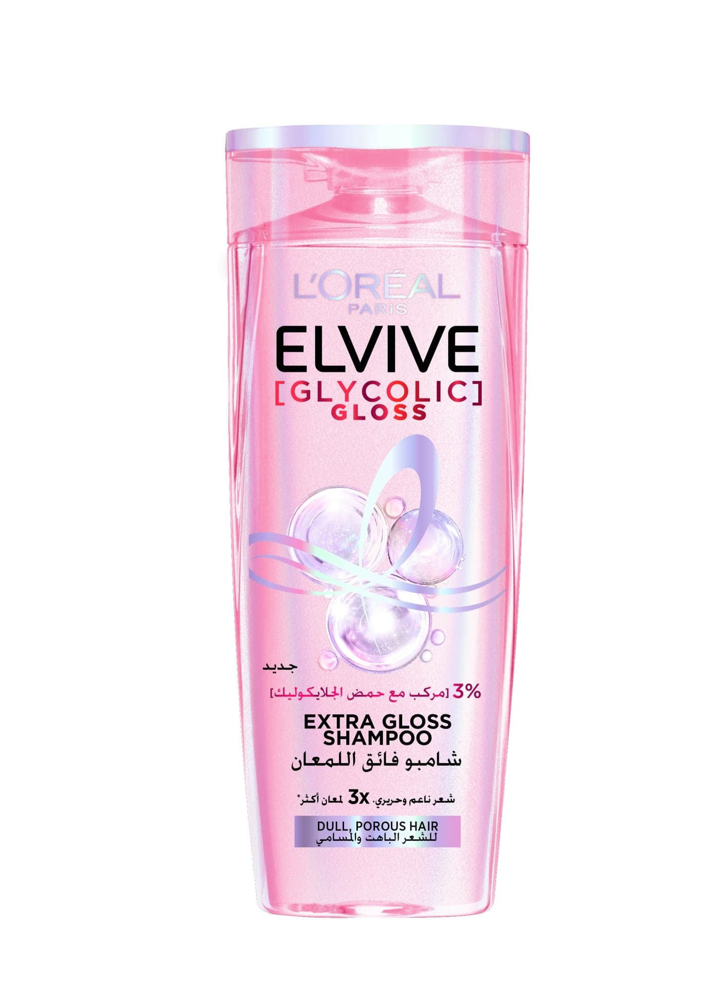 Elvive Glycolic Gloss Extra Gloss Shampoo with 3% Glycolic Acid for Dull and Porous Hair 600ML
