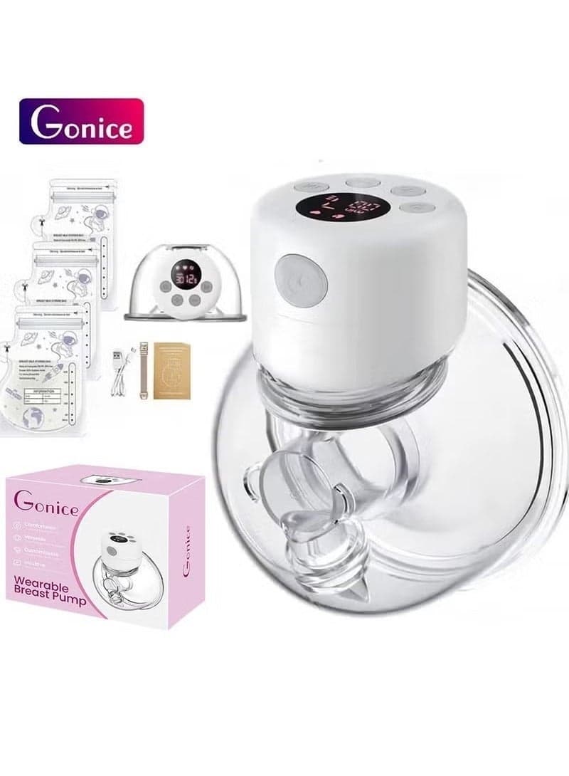 Wearable, Hands-Free, Electric Breast Pump With 2 Modes 9 Levels And 30 Pieces Breastmilk Storage Bags