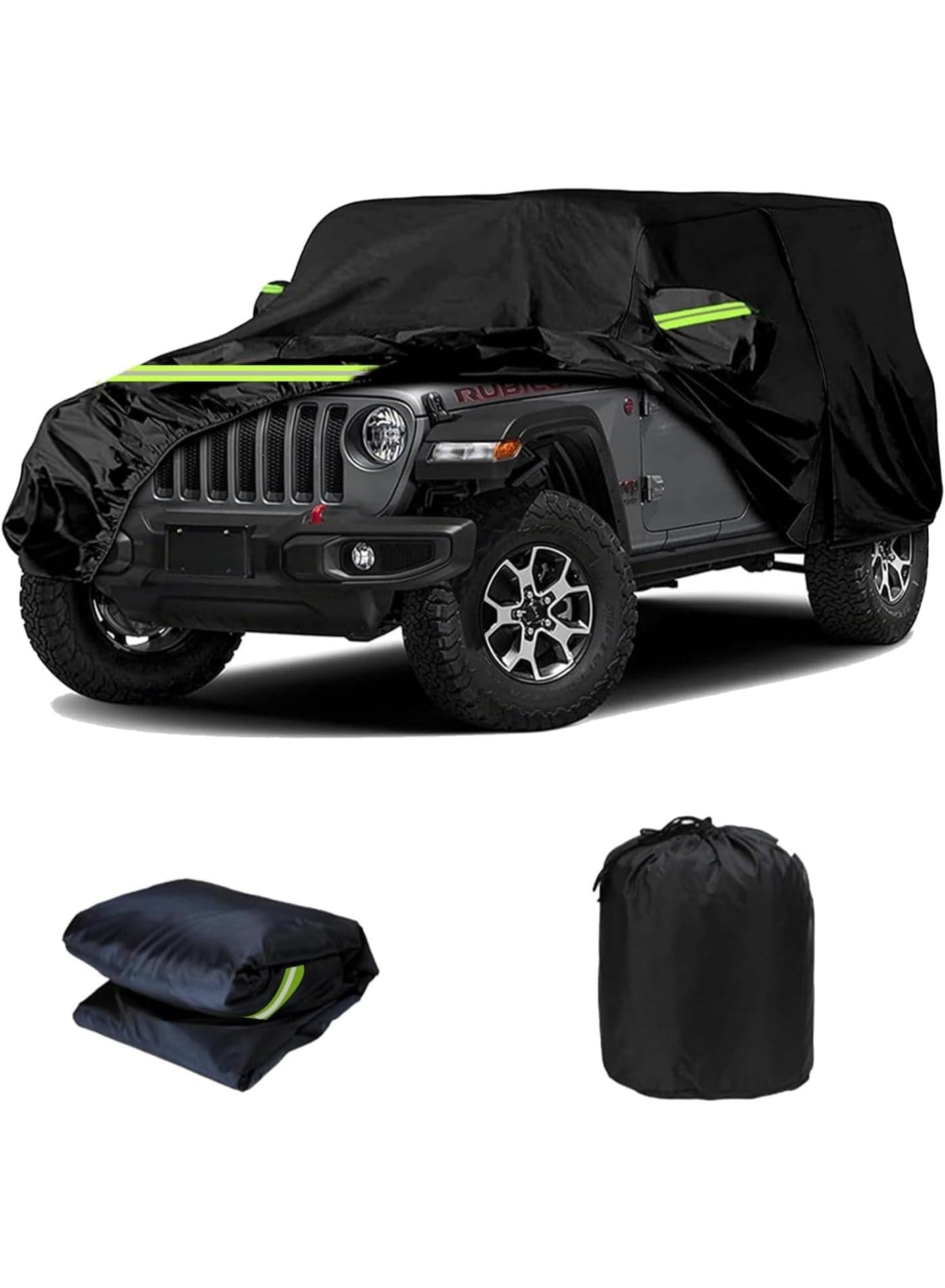 Car Cover Compatible for Jeep Wrangler JK/JL/YJ/TJ (4-Door) Accessories All-Weather Waterproof UV Resistant Anti Hail